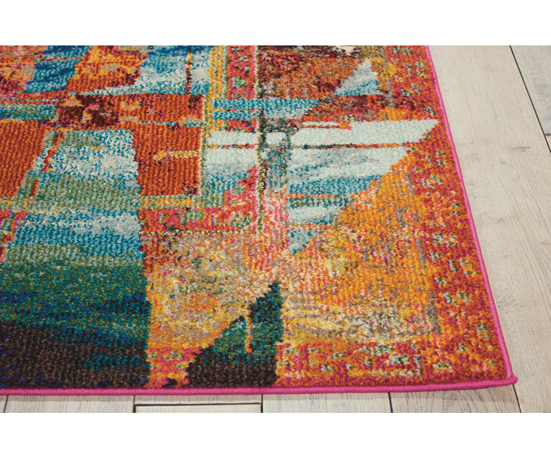 Ivy Bronx Velva Abstract Red/Green/Blue/Gold Area Rug & Reviews Wayfair